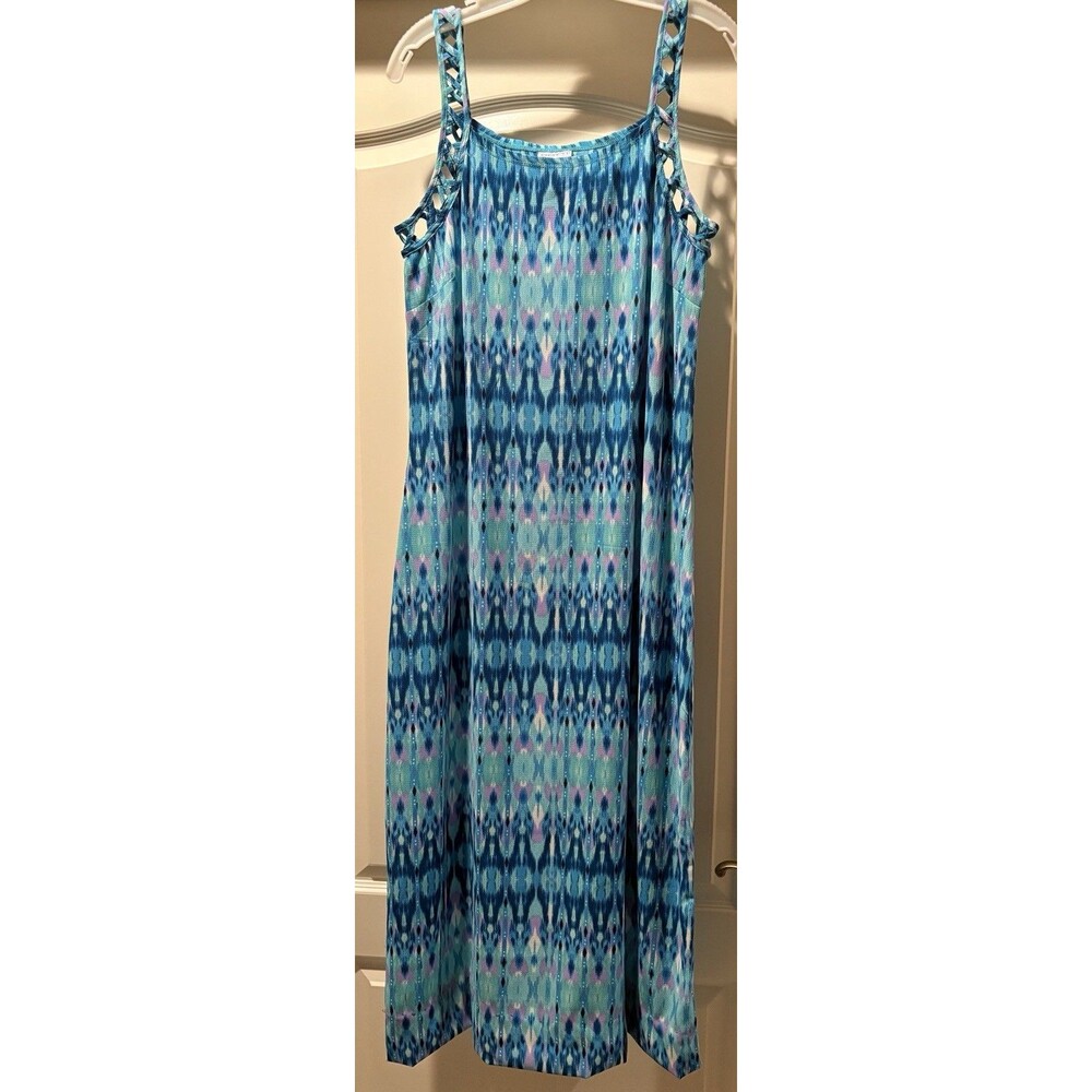 Women's Dotti Dress Size 10 Blue Tie Die Vibe Sleeveless Summer Vintage 90s Boho - Picture 7 of 14